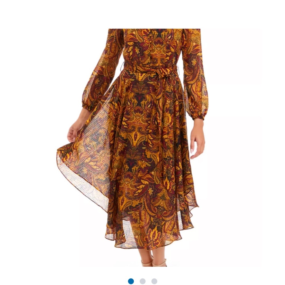 Vince Camuto
Petite Long Sleeve V-Neck Maxi Dress with Asymmetrical Hem